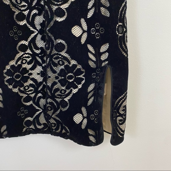 Saylor X Free People Logan Velvet Lace Mini Dress Slit V Neck Spaghetti Strap M - Picture 5 of 9